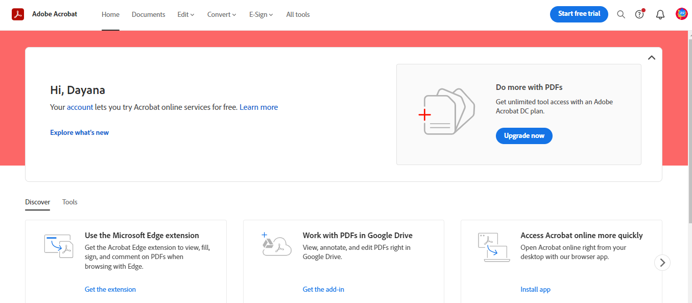 Adobe homepage