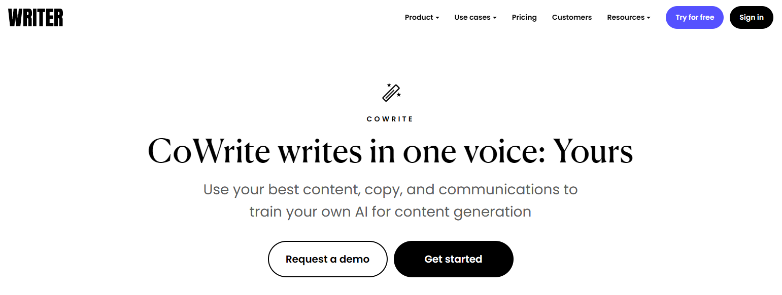 Writer in-app screenshot