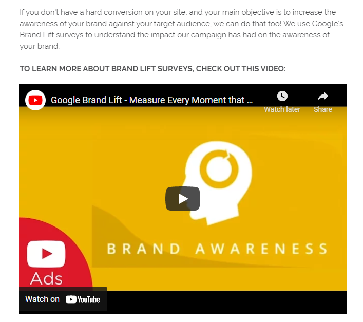 This Adwords & PPC proposal template shows how embedding video can improve client engagements and improve your odds of a successful proposal follow-up.