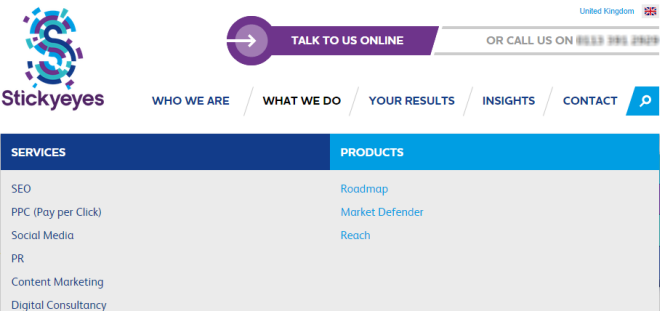 stickyeyes's contact website CTA