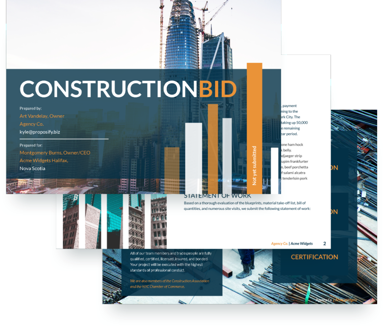 a construction bid proposal template