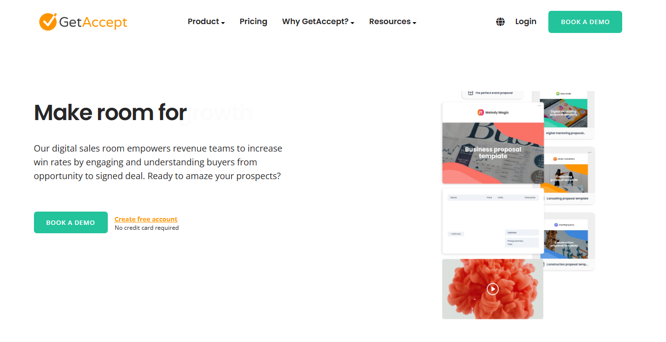 Screenshot of GetAccept a Pandadoc alternative