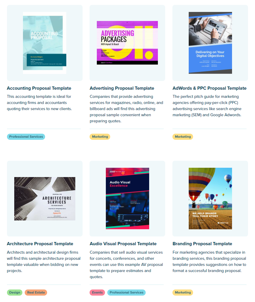 Proposify contract and proposal templates