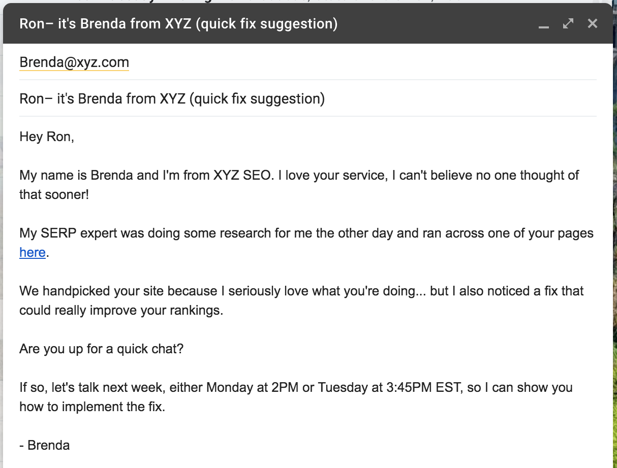 Email example