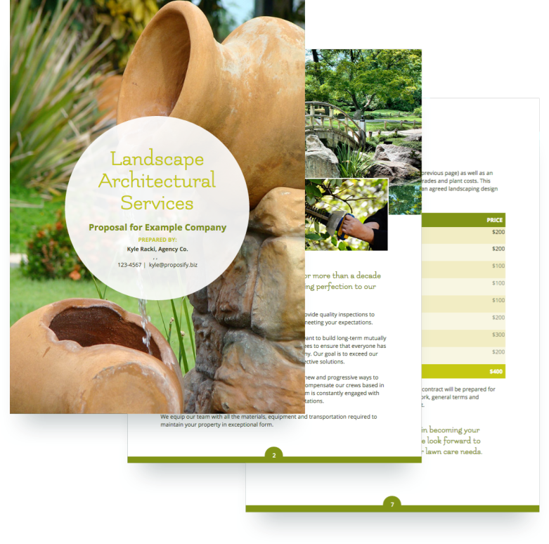 free landscaping proposal template