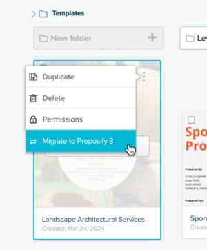 Template migration from Proposify 2 to 3