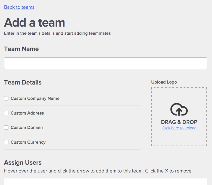 Adding a Team