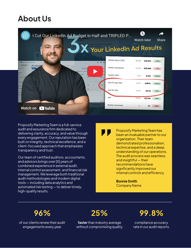 Business Audit Proposal Template