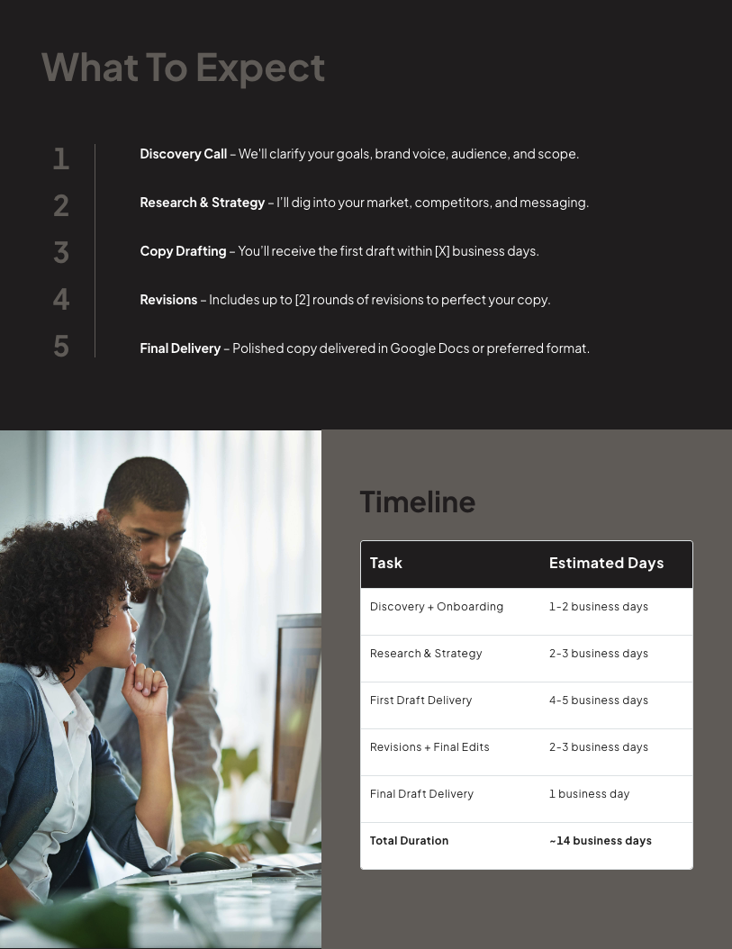 Copywriting Proposal Template