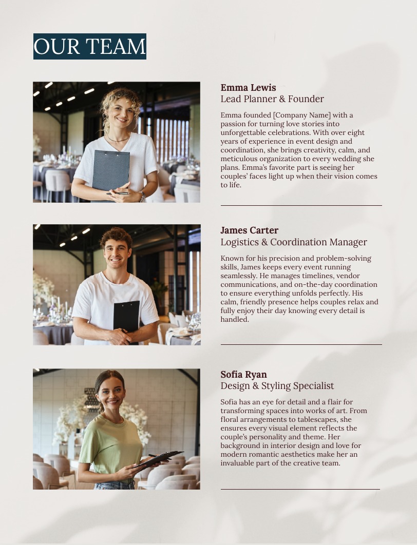 Wedding Planning Proposal Template