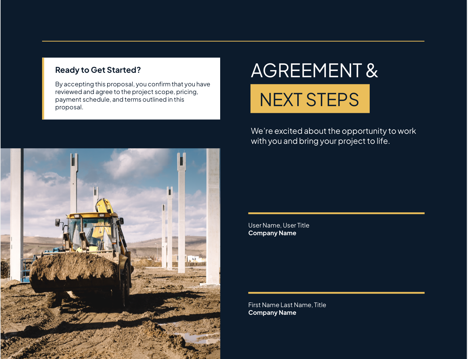 Construction Bid Template